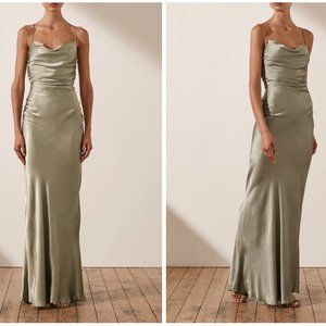 Shona Joy La Lune Lace Back Maxi Dress in Sage